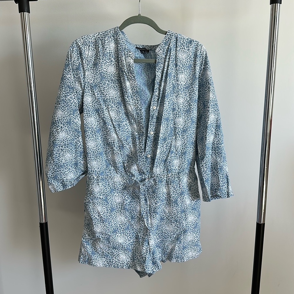 Jcrew Chambray Floral Romper